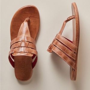 BED STU YOLI SANDAL BOHO FLAT SANDAL THONG SLIDE GENUINE LEATHER AGED COGNAC 8